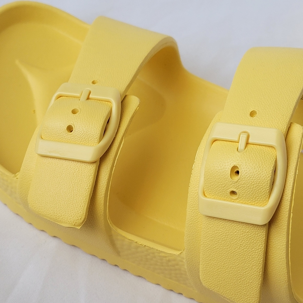 Shade & Shore Neida Yellow 2 Strap Buckle Sandals - Picture 6 of 7
